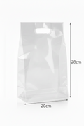 Clear Polyester Plastic Bags with Handle – 20 × 28 cm | 100 Pieces per Bundle | Transparent Packaging Bags
