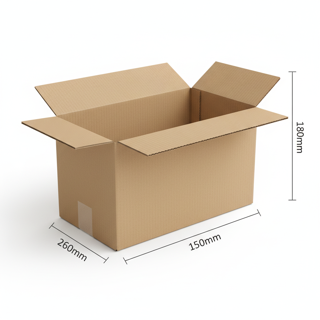 260 × 150 × 180 mm Corrugated Mailer Box – 1 Carton of 60 Pieces | Brown Shipping & Packaging Boxes (1 Carton, 60pcs, Wholesale)